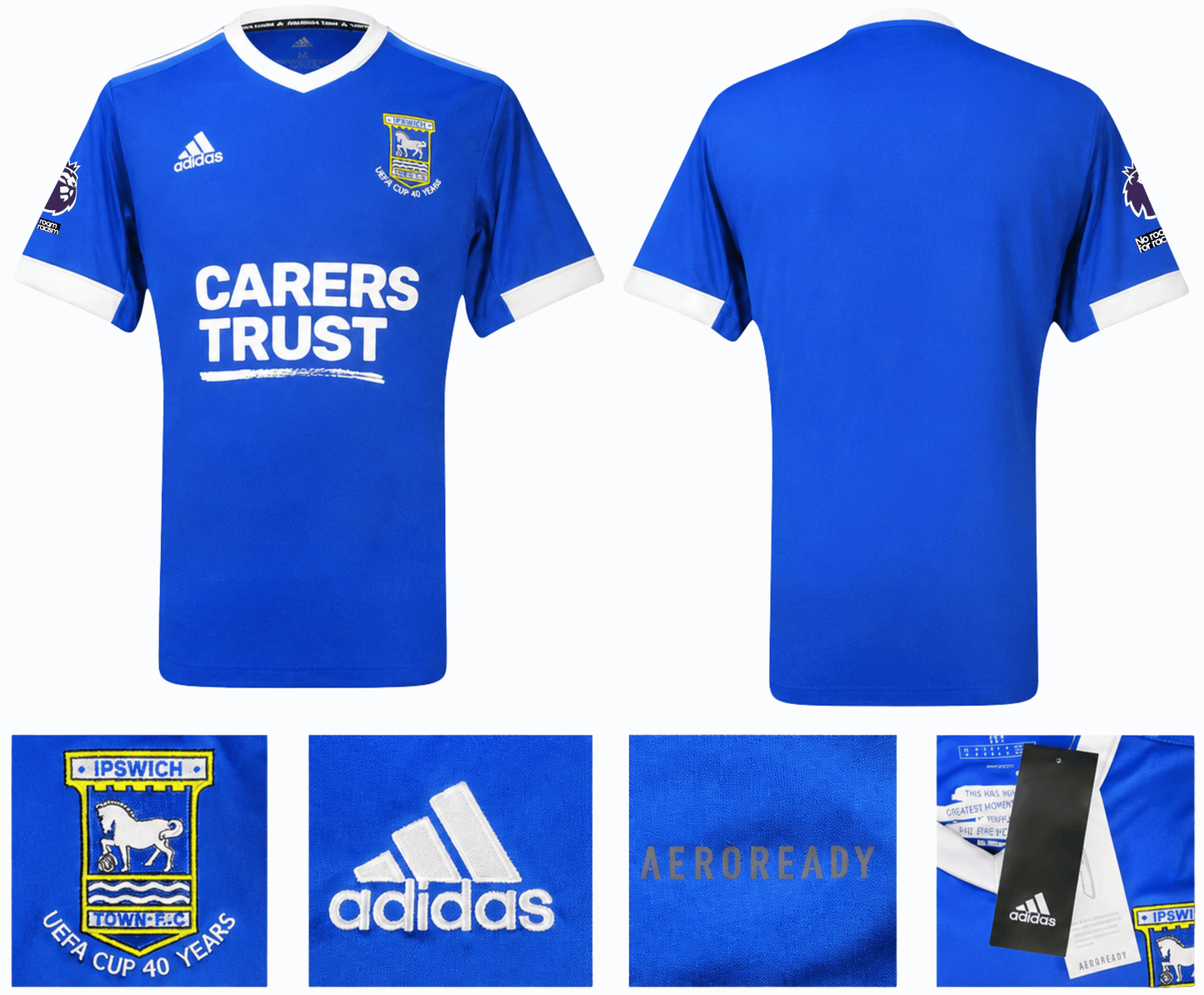 BNWT 2020 2021 IPSWICH TOWN HOME ADIDAS FOOTBALL SHIRT PERSONALIZED MEN'S MEDIUM
