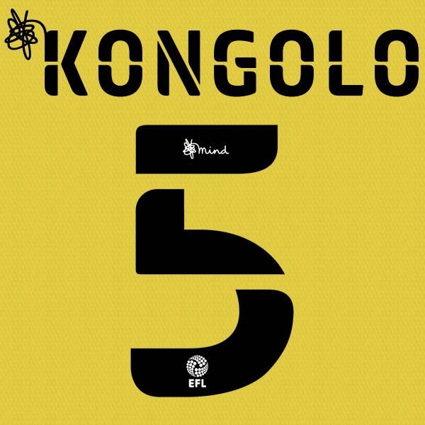 HUDDERSFIELD 2020 2021 OFFICIAL KONGOLO 5 3RD PLAYER SIZE NAME SET