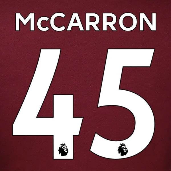 LEEDS UNITED 19-23 McCARRON 45 OFFICIAL AVERY DENNISON WHITE PLAYER SIZE SET