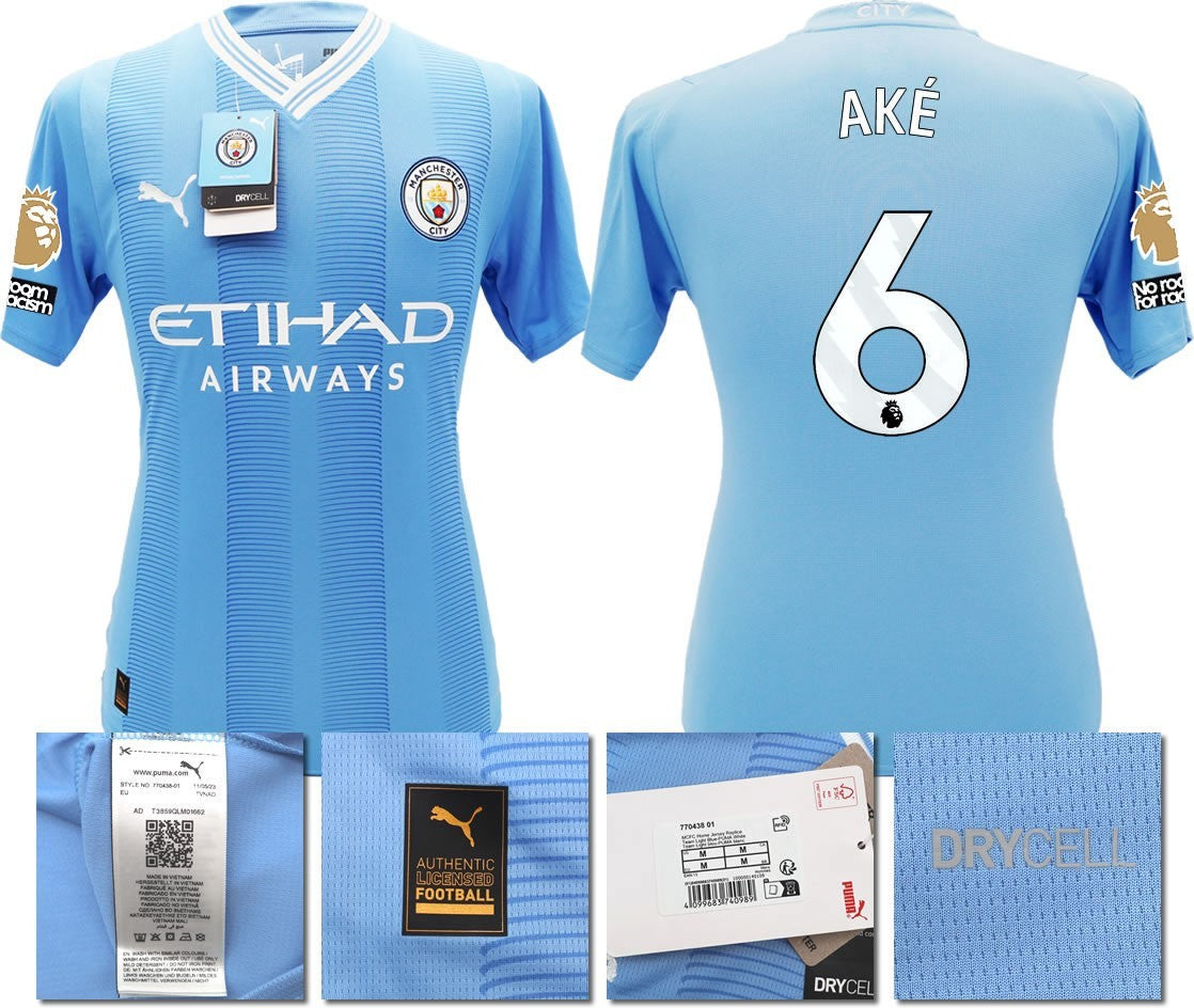 BNWT 2023 2024 MAN CITY PUMA HOME AKE 6 + PATCHES SHIRT MEN'S XXL