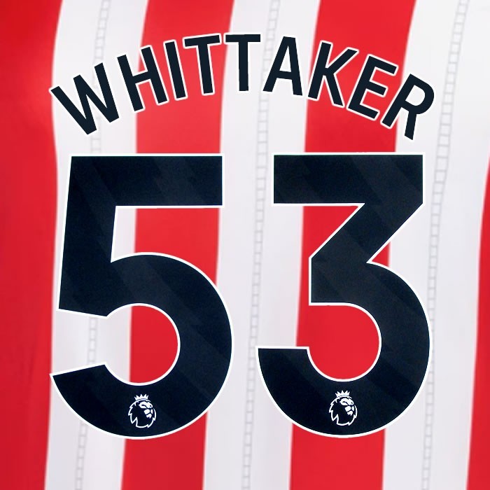 2025 2026 OFFICIAL SUNDERLAND WHITTAKER 53 BLACK HOME PLAYER SIZE NAME SET