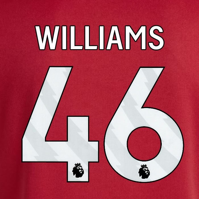2025 2026 OFFICIAL LIVERPOOL WILLIAMS 46 WHITE HOME PLAYER SIZE NAMESET