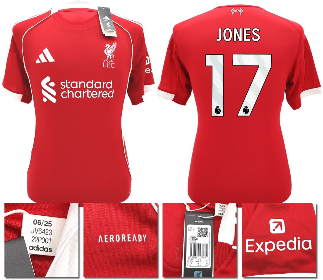 BNWT 2025 2026 LIVERPOOL ADIDAS HOME SHIRT JONES 17