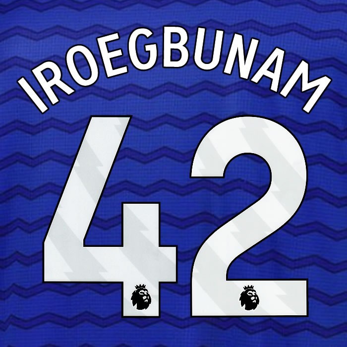 2025 2026 EVERTON IROEGBUNAM 42 OFFICIAL WHITE HOME PLAYER SIZE NAMESET