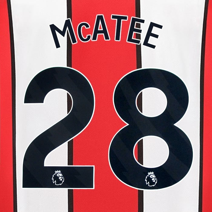 2023 2024 SHEFFIELD UNITED OFFICIAL McATEE 28 BLACK HOME PLAYER SIZE NAMESET