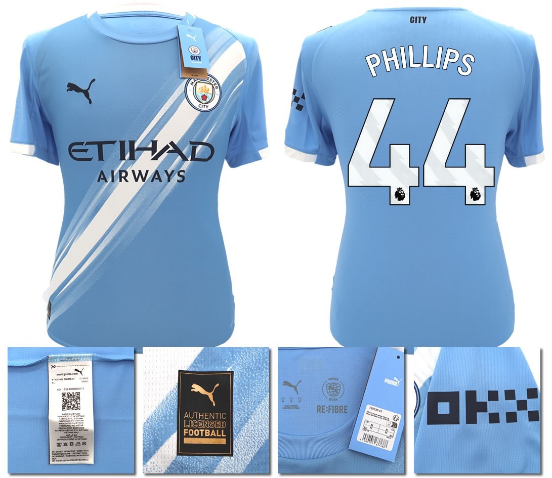 BNWT 2025 2026 MAN CITY PUMA HOME PHILLIPS 44 FOOTBALL SHIRT