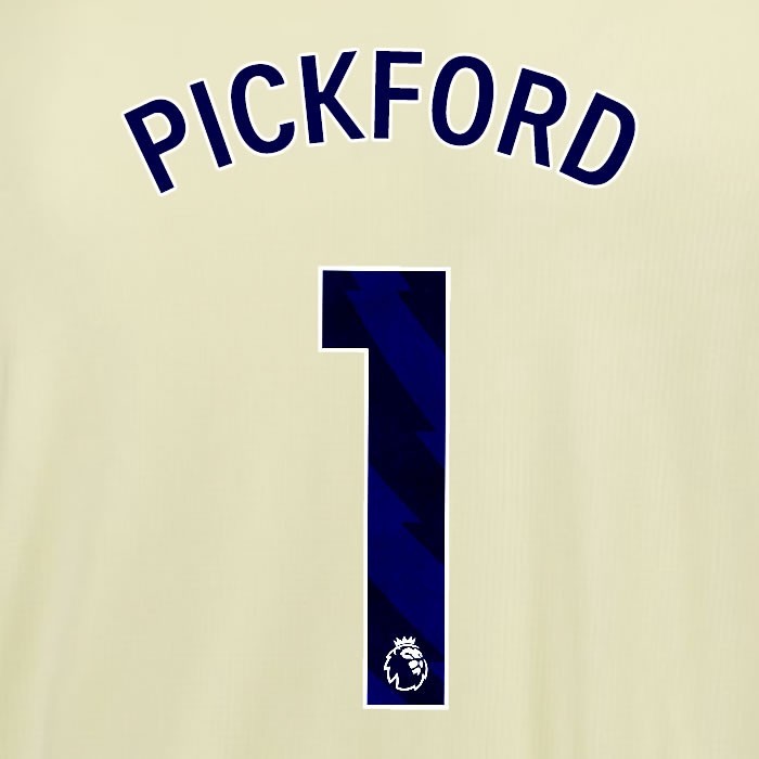 2025 2026 EVERTON PICKFORD 1 OFFICIAL BLUE AWAY PLAYER SIZE NAMESET
