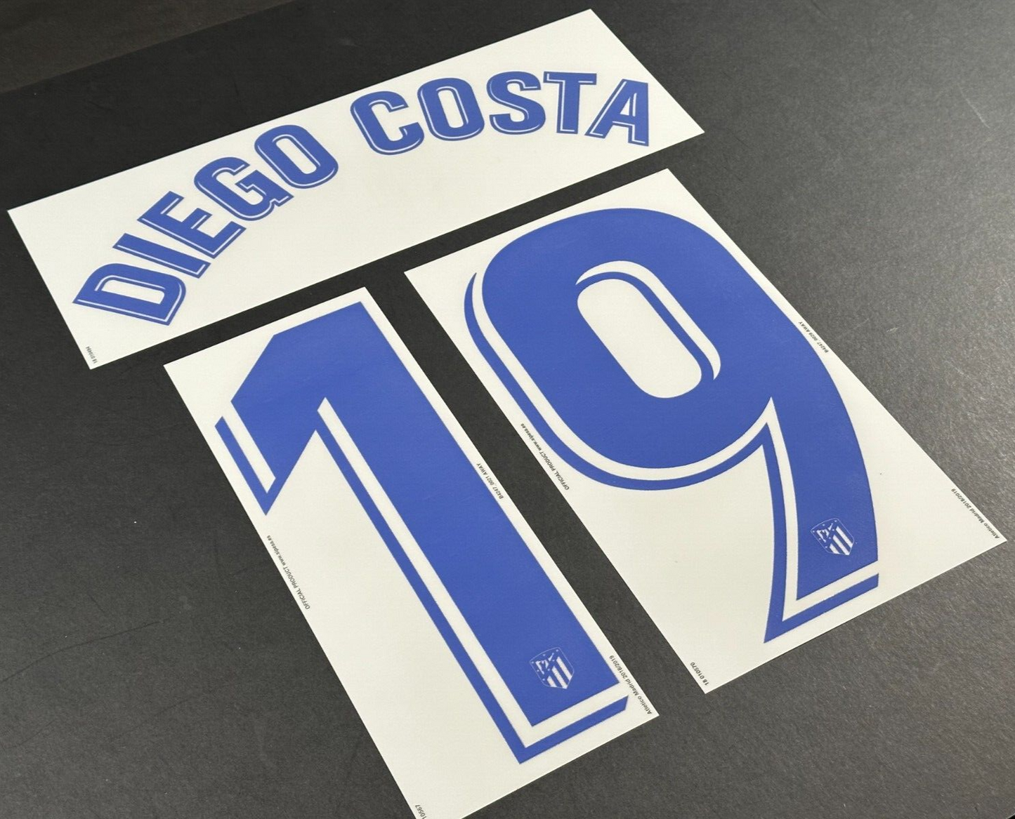 2018 2019 OFFICIAL ATLETICO MADRID DIEGO COSTA 19 AWAY PLAYER SIZE NAMESET