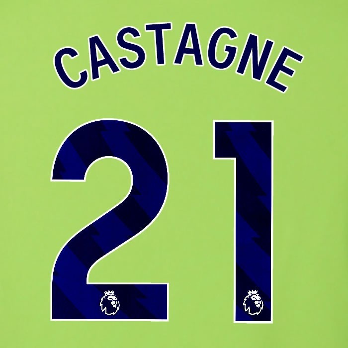 2025 2026 OFFICIAL FULHAM CASTAGNE 21 BLUE AWAY PLAYER SIZE NAMESET