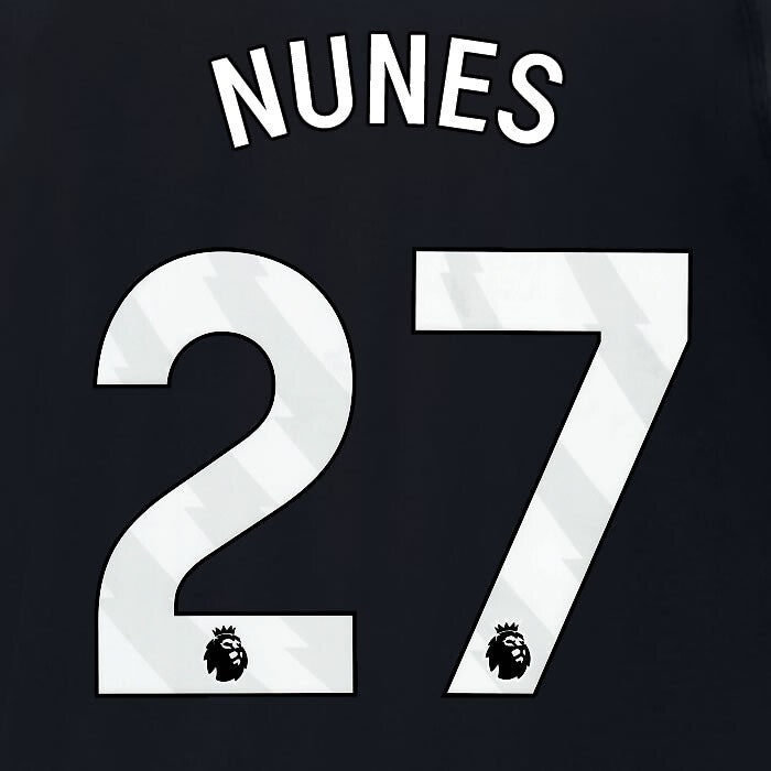 2024 2025 MANCHESTER CITY NUNES 27 WHITE AWAY PLAYER SIZE NAME SET