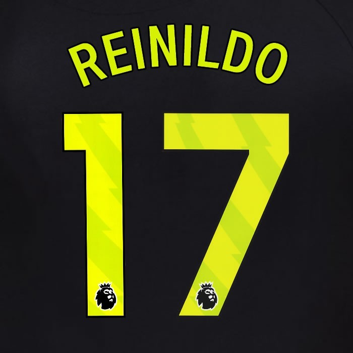 2025 2026 OFFICIAL SUNDERLAND REINILDO 17 YELLOW 3RD PLAYER SIZE NAME SET