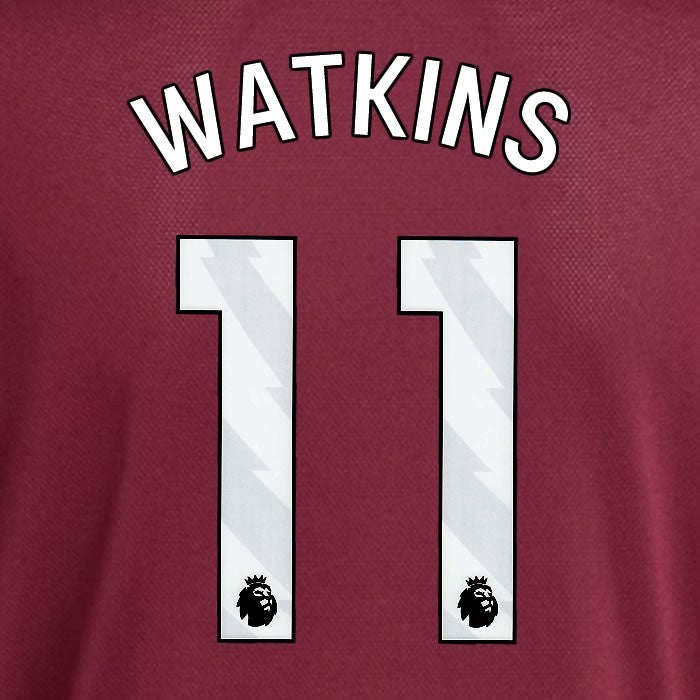 2025 2026 ASTON VILLA WATKINS 11 OFFICIAL WHITE HOME PLAYER SIZE NAMESET