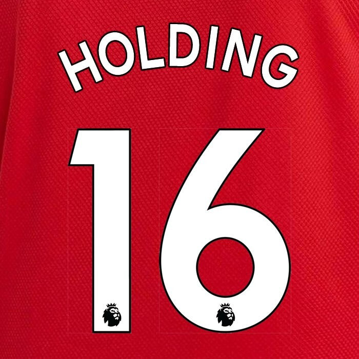 ARSENAL 2019-23 HOLDING 16 OFFICIAL AVERY DENNISON WHITE PLAYER SIZE NAME SET