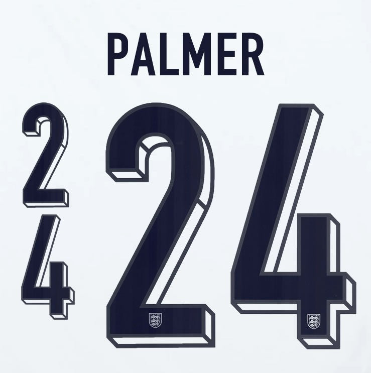 2024 2025 OFFICIAL ENGLAND PALMER 24 HOME PLAYER SIZE NAME SET