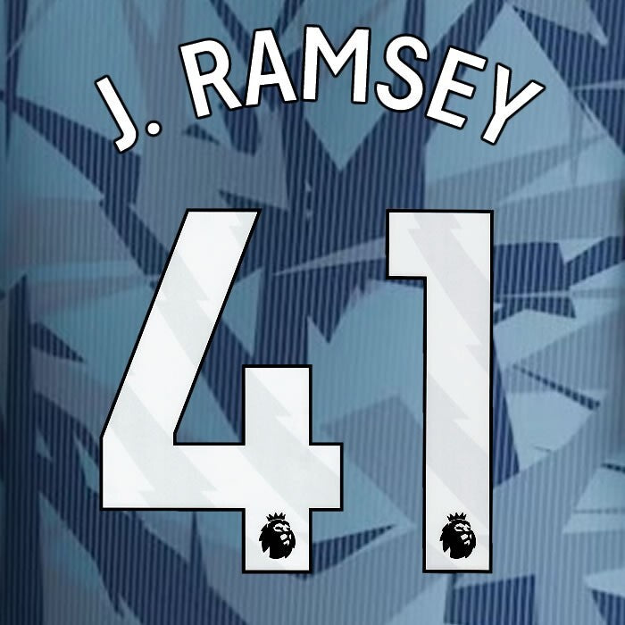 2023 2024 ASTON VILLA J. RAMSEY 41 OFFICIAL WHITE 3RD PLAYER SIZE NAMESET