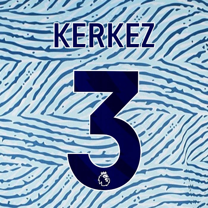 2023 2024 BOURNEMOUTH KERKEZ 3 BLUE AWAY PLAYER SIZE NAME SET