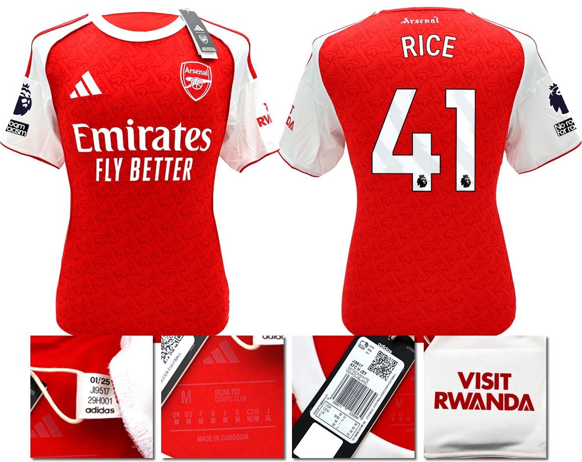 BNWT 2025/2026 ARSENAL F.C. ADIDAS HOME SHIRT RICE 41