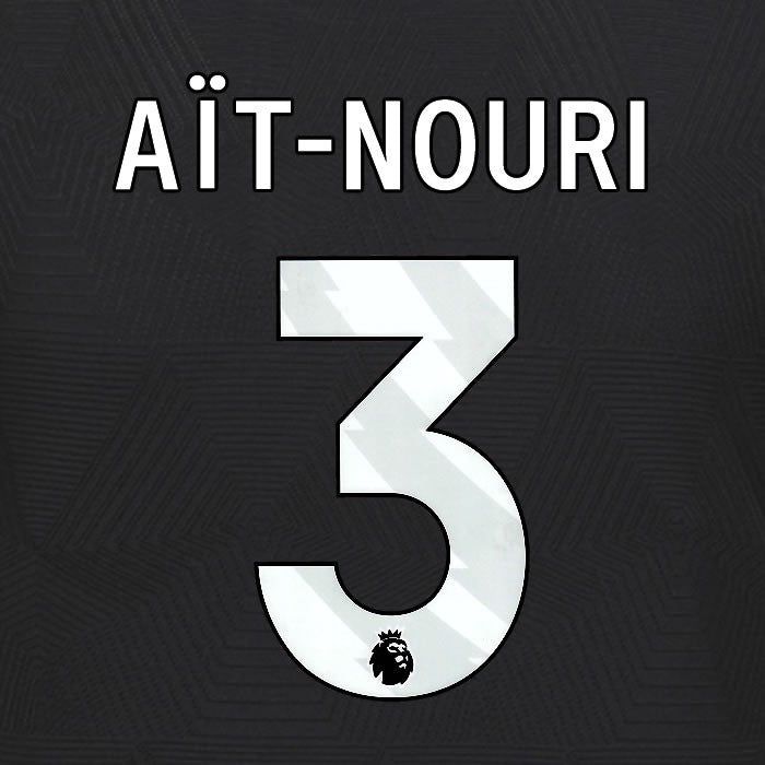 2024 2025 WOLVES AWAY WHITE AIT-NOURI 3 OFFICIAL PLAYER SIZE NAMESET