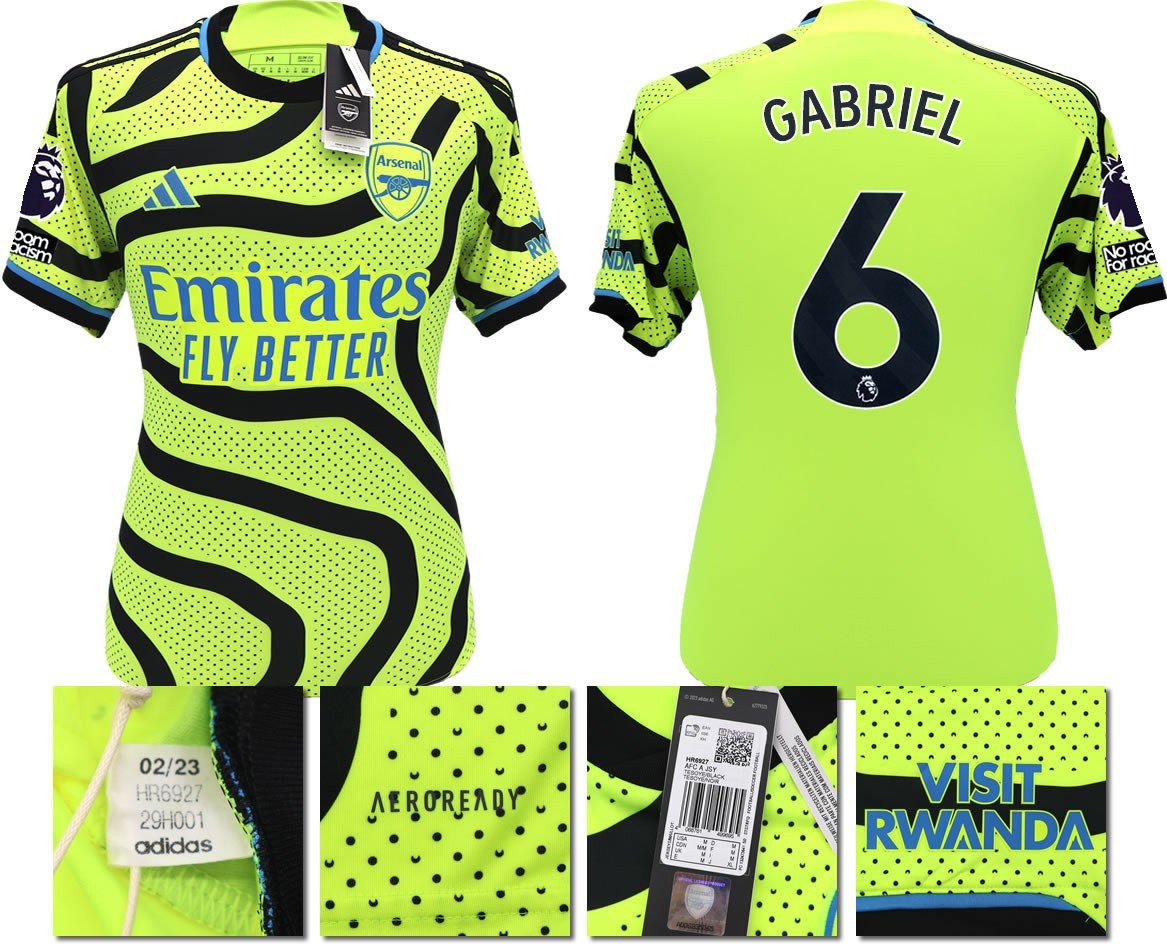 BNWT 2023 2024 ARSENAL F.C. ADIDAS AWAY SHIRT GABRIEL 6 + PATCHES