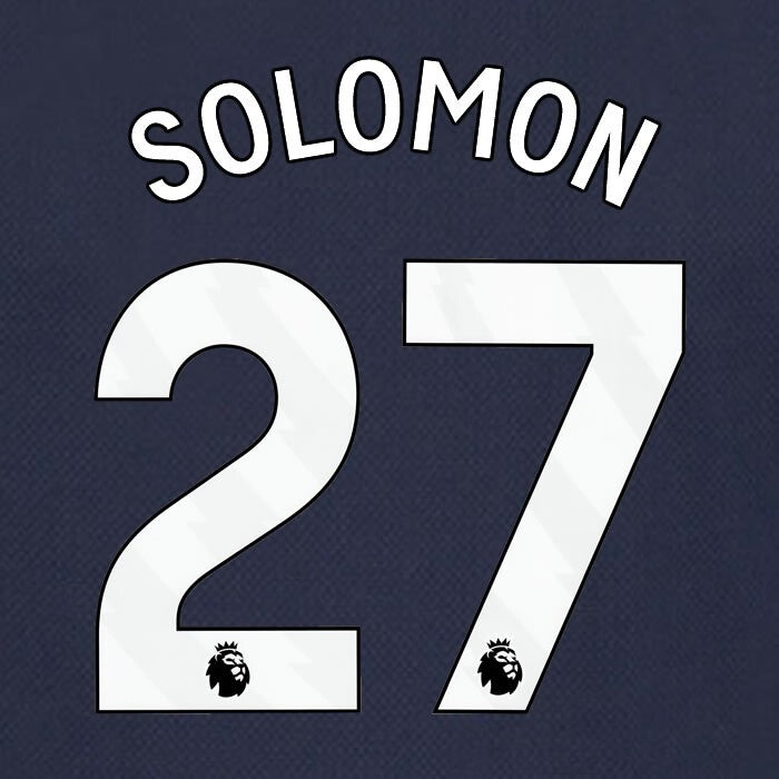 SPURS 2023 2024 SOLOMON 27 AVERY DENNISON WHITE AWAY PLAYER SIZE NAME SET