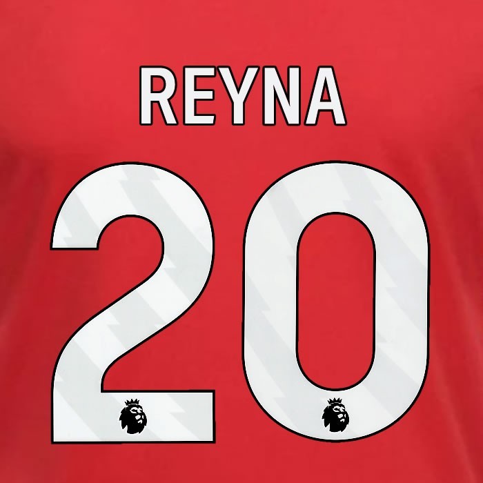2023 2024 OFFICIAL NOTTINGHAM REYNA 20 WHITE HOME PLAYER SIZE NAMESET