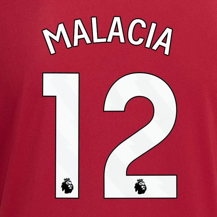 2023 2024 MANCHESTER UNITED MALACIA 12 HOME WHITE PLAYER SIZE NAMESET
