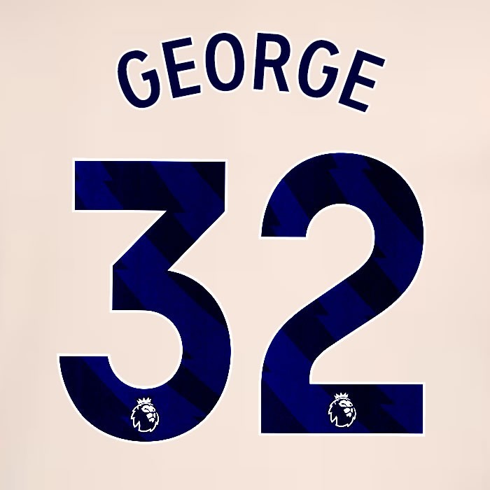 2024 2025 OFFICIAL CHELSEA GEORGE 32 BLUE AWAY PLAYER SIZE NAMESET