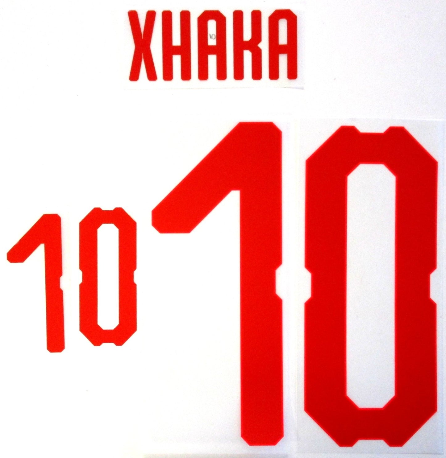 SWITZERLAND 2018 OFFICIAL XHAKA 10 AWAY PLAYER SIZE NAMESET