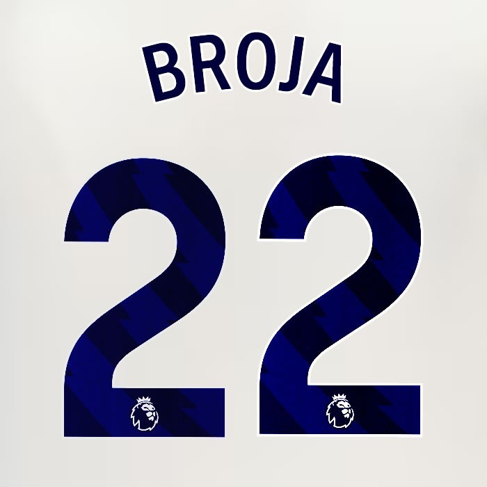 2024 2025 EVERTON BROJA 22 OFFICIAL BLUE 3RD PLAYER SIZE NAMESET
