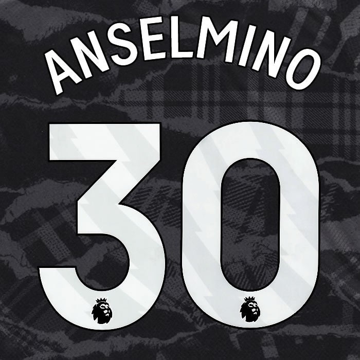 2024 2025 OFFICIAL CHELSEA ANSELMINO 30 WHITE 3RD PLAYER SIZE NAMESET