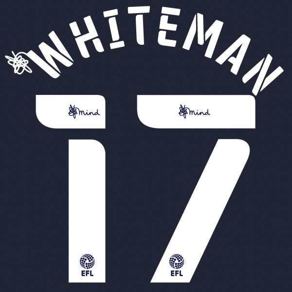 PRESTON 2020 2021 OFFICIAL WHITEMAN 17 AWAY PLAYER SIZE NAME SET