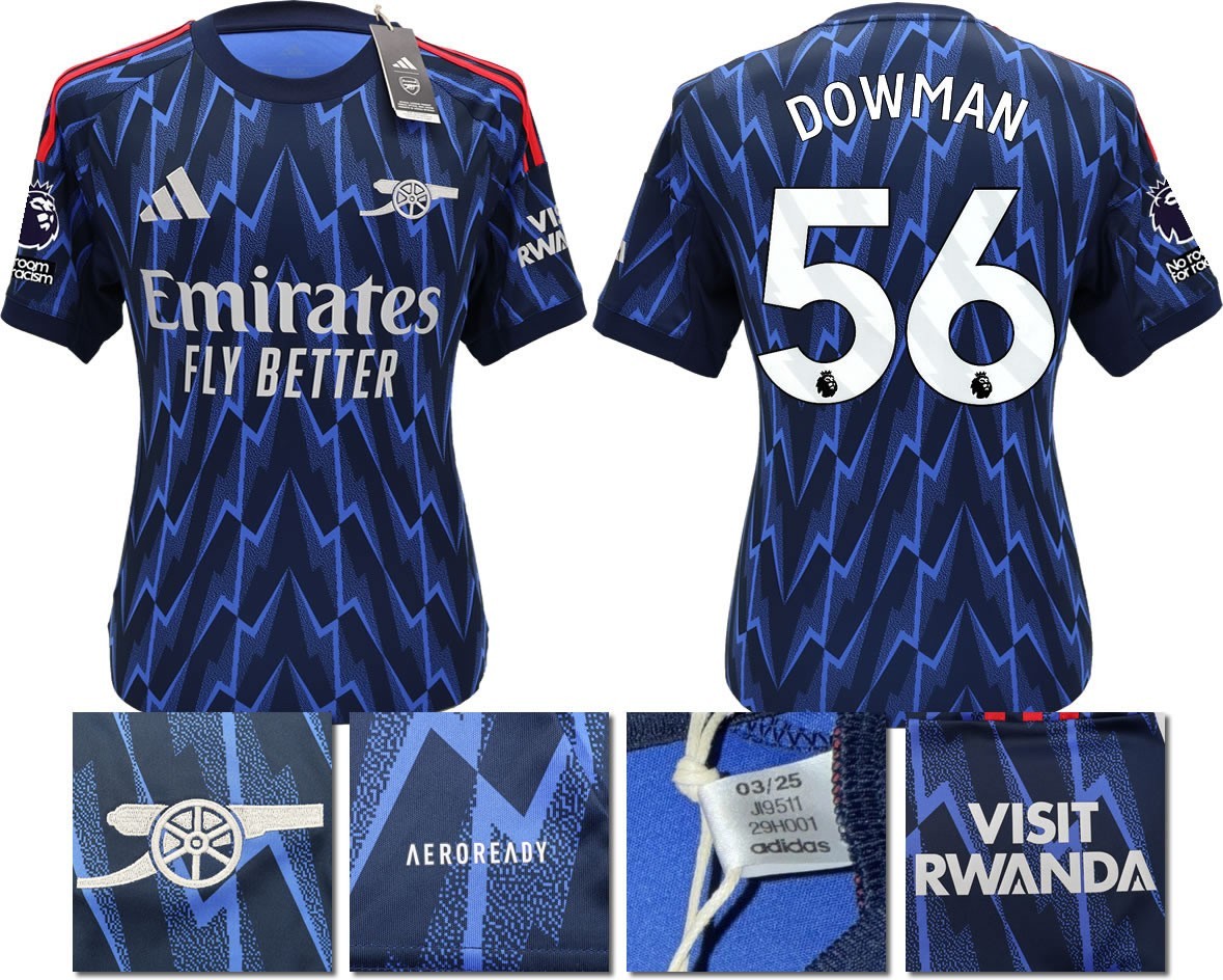 BNWT 2025 2026 ARSENAL F.C ADIDAS AWAY SHIRT DOWMAN 56 + PATCHES
