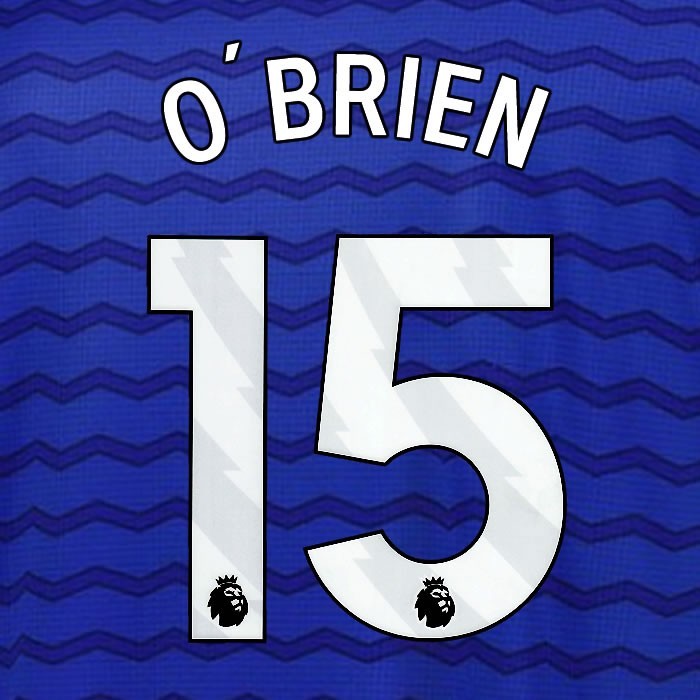2025 2026 EVERTON O BRIEN 15 OFFICIAL WHITE HOME PLAYER SIZE NAMESET
