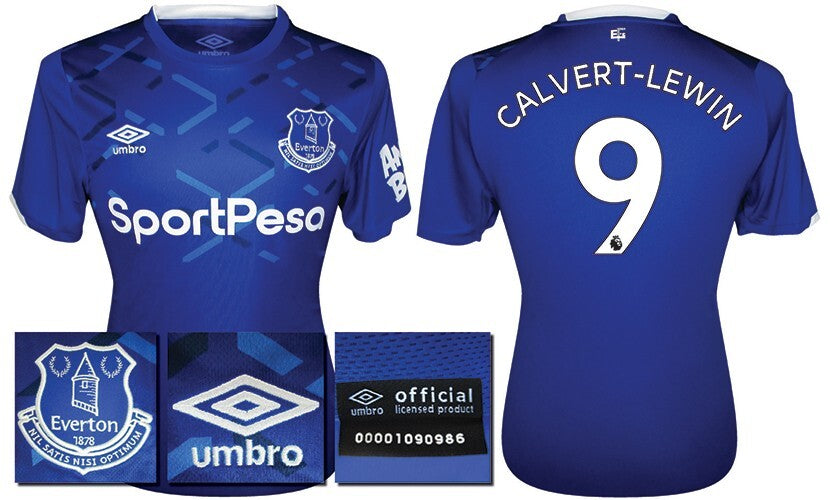 BNWT 2019 2020 UMBRO EVERTON CALVERT - LEWIN 9 HOME SHIRT MEN'S SIZE