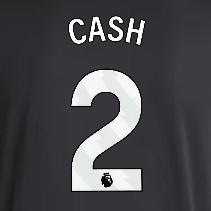 2025 2026 ASTON VILLA CASH 2 OFFICIAL WHITE AWAY PLAYER SIZE NAMESET