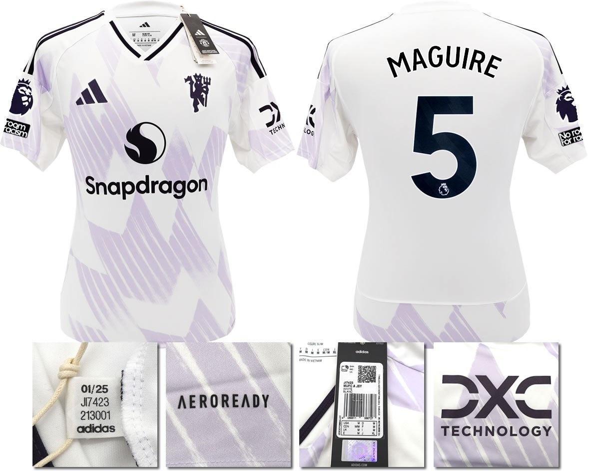 BNWT 25 26 MANCHESTER UNITED ADIDAS AWAY SHIRT MAGUIRE 5 + PATCHES