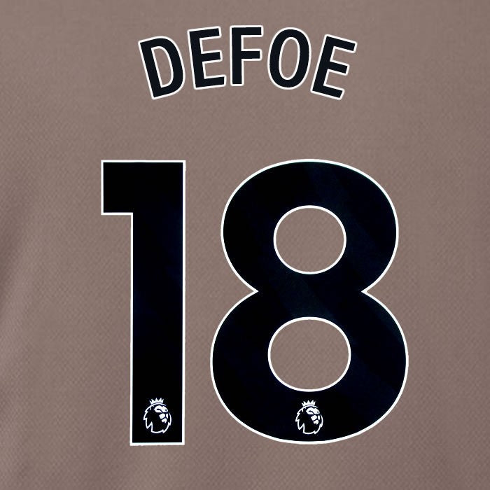 SPURS 2023 2024 DEFOE 18 BLACK 3RD PLAYER SIZE NAME SET