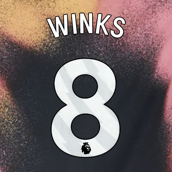 2024 2025 OFFICIAL LEICESTER CITY WINKS 8 WHITE AWAY PLAYER SIZE NAME SET