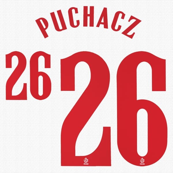 2020 2021 OFFICIAL POLAND PUCHACZ 26 HOME RED PLAYER SIZE NAMESET