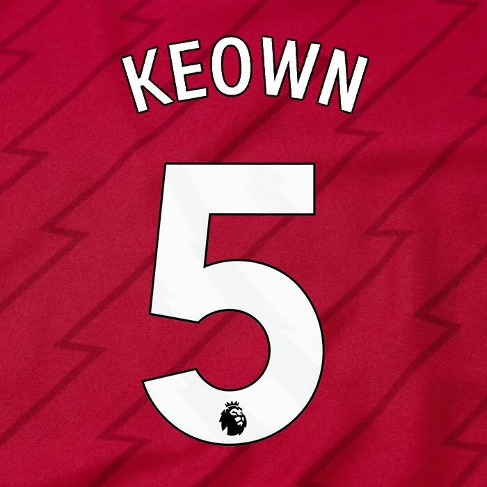 ARSENAL 2023/24 KEOWN 5 OFFICIAL AVERY DENNISON WHITE PLAYER SIZE NAME SET