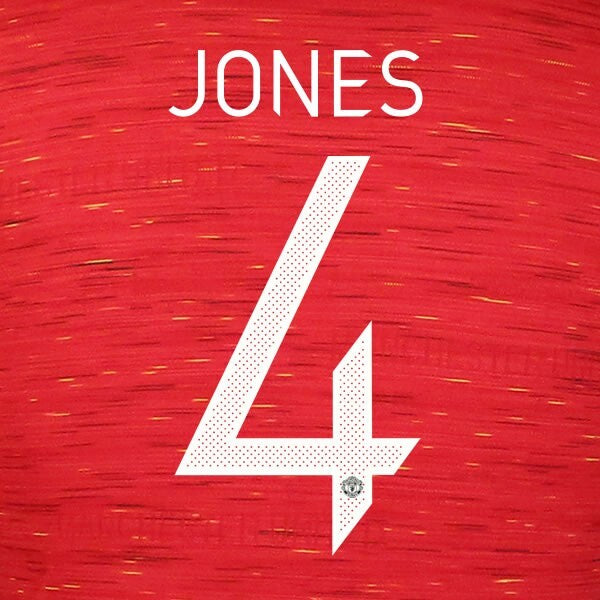 MANCHESTER UNITED 2020-2021 JONES 4 OFFICIAL UCL PLAYER SIZE NAME SET