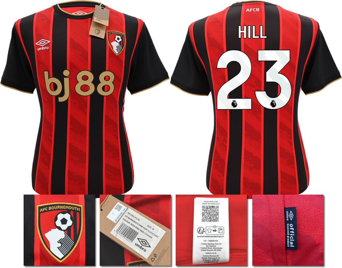 BNWT 2025 2026 UMBRO AFC BOURNEMOUTH HOME SHIRT HILL 23