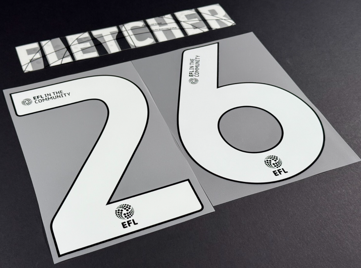 24 / 25 WREXHAM A.F.C. FLETCHER 26 OFFICIAL WHITE HOME PLAYER SIZE NAME SET
