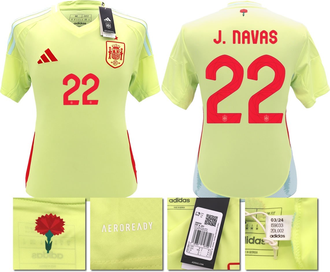 BNWT 2024 2025 SPAIN ADIDAS AWAY SHIRT J NAVAS 22 MEN'S