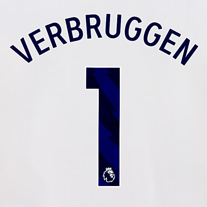 2024 2025 OFFICIAL BRIGHTON VERBRUGGEN 1 HOME BLUE PLAYER SIZE NAMESET