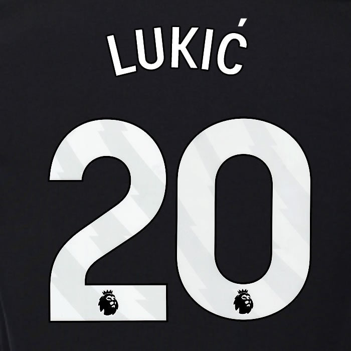 2025 2026 OFFICIAL FULHAM LUKIC 20 WHITE 3RD PLAYER SIZE NAMESET