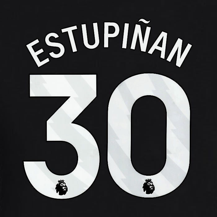 2023 2024 BRIGHTON ESTUPINAN 30 OFFICIAL WHITE AWAY PLAYER SIZE NAME SET