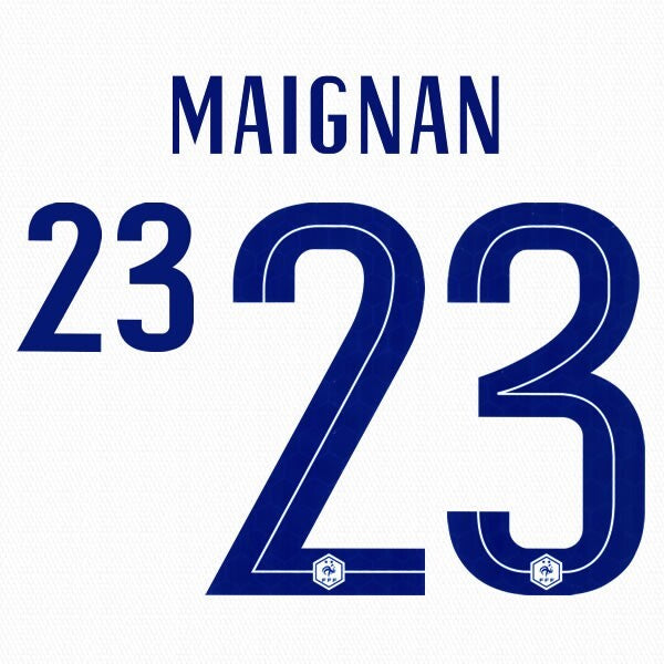 FRANCE 2020 2021 OFFICIAL MAIGNAN 23 AWAY PLAYER SIZE NAMESET