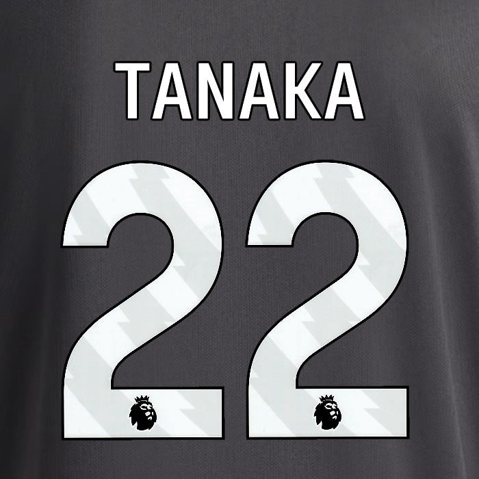 2025 2026 OFFICIAL LEEDS UNITED TANAKA 22 WHITE 3RD PLAYER SIZE NAMESET