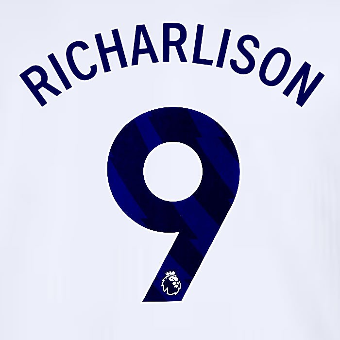 2024 2025 TOTTENHAM RICHARLISON 9 BLUE HOME PLAYER SIZE NAME SET